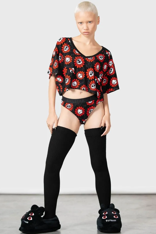 Killstar TShirts and Vests Women Gloomy Garden VNeck Top