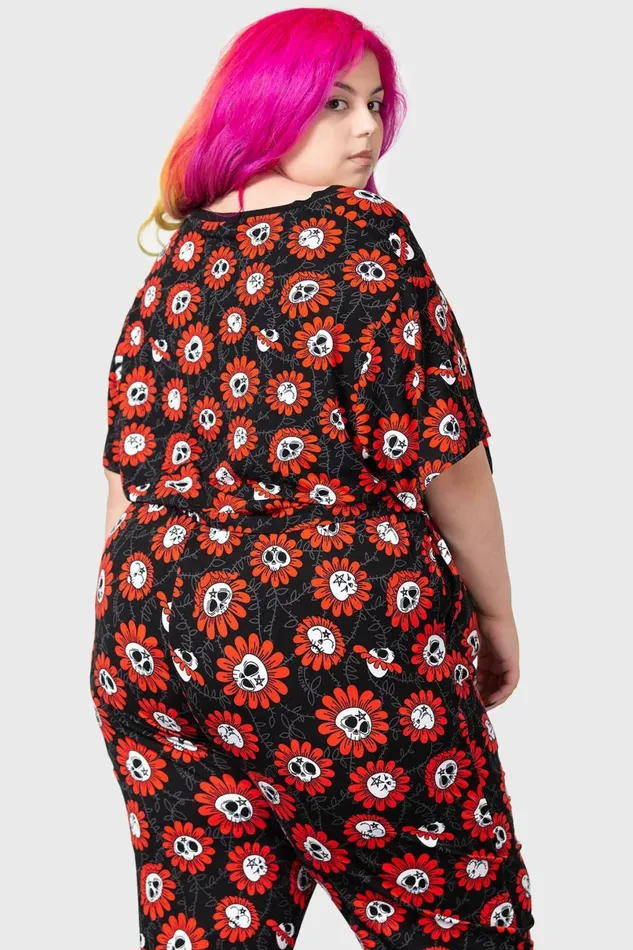 Killstar TShirts and Vests Women Gloomy Garden VNeck Top