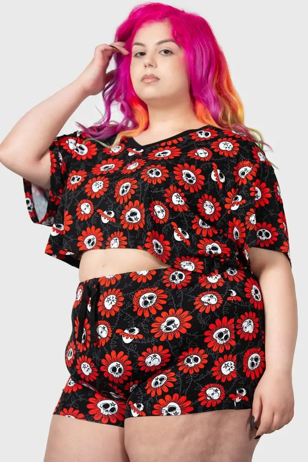 Killstar TShirts and Vests Women Gloomy Garden VNeck Top