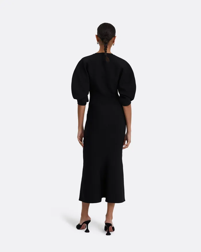 Knitwear Kiera Black Knit Midi Dress Black 8211 Safiyaa Women