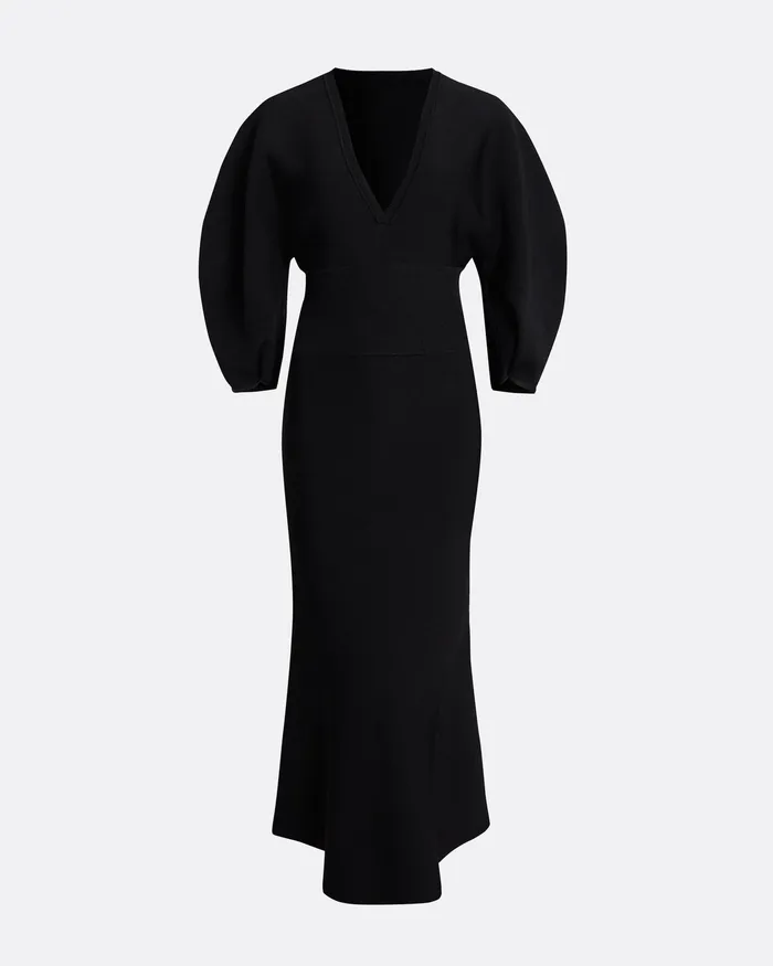 Knitwear Kiera Black Knit Midi Dress Black 8211 Safiyaa Women