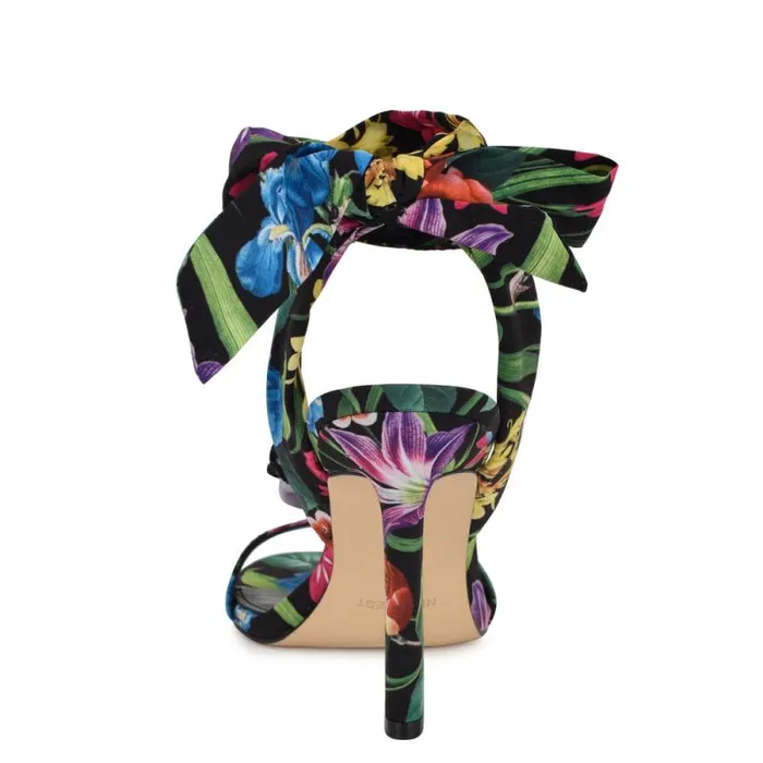 Krave Rosette Sandals Black Floral Women Nine West Sandals Krave Rosette Sandals Black Floral Women Nine West Sandals