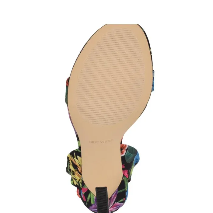 Krave Rosette Sandals Black Floral Women Nine West Sandals Krave Rosette Sandals Black Floral Women Nine West Sandals