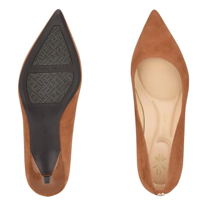 Kuna 92159 Pointy Toe Pumps Cognac Suede Women Nine West Heels Kuna 92159 Pointy Toe Pumps Cognac Suede Women Nine West Heels