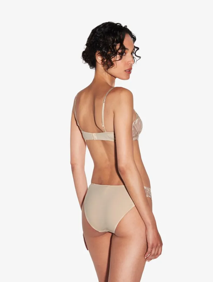 La Perla Briefs In Halo And Ivory Nude With Embroidered Tulle Women Midrise