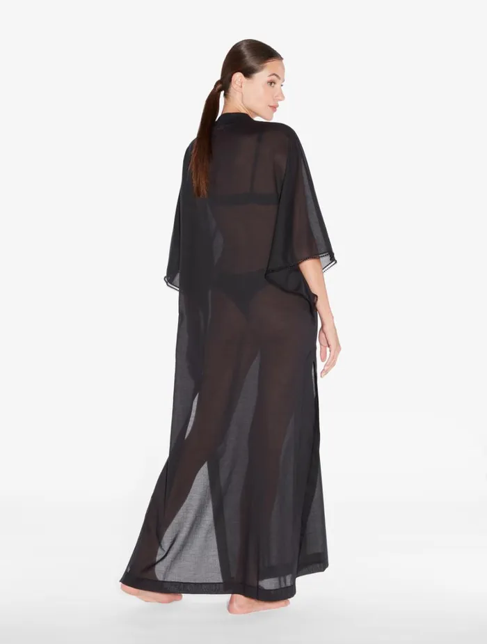 La Perla Kaftan In Black With Beading Women Beach Coverups