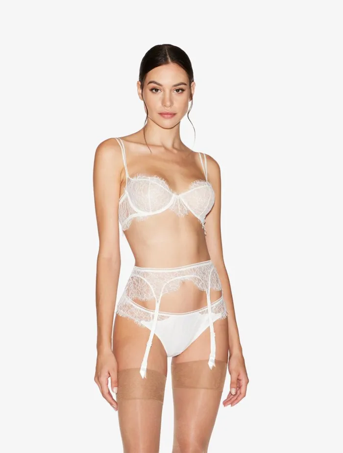 La Perla Lace Suspender Belt In Natural Women Garter Belts