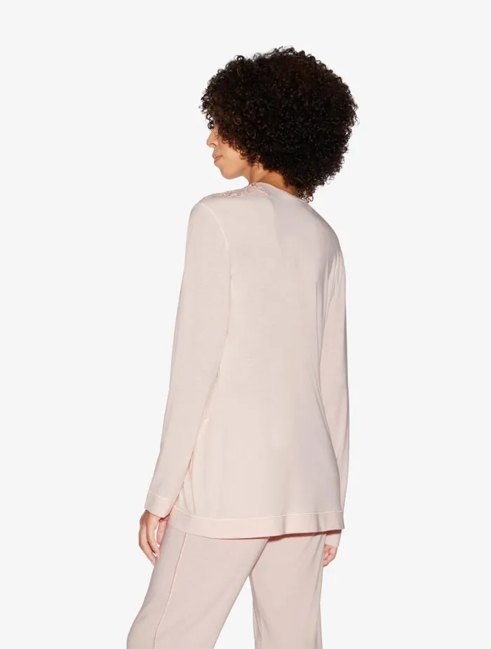 La Perla Longsleeved Top In Pink Modal Women Camisoles