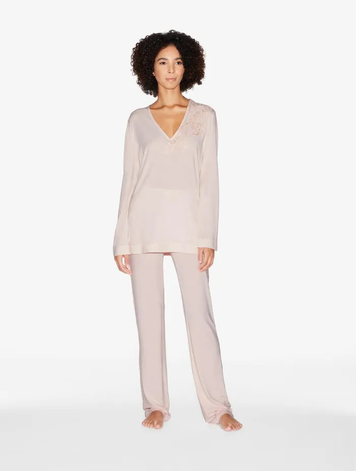 La Perla Longsleeved Top In Pink Modal Women Camisoles