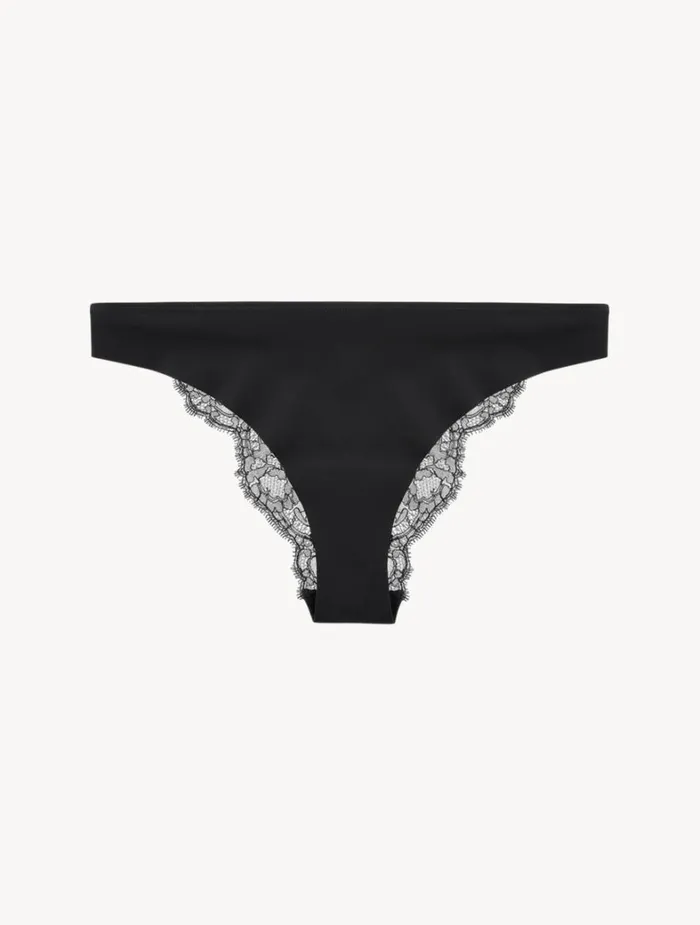La Perla Luxury Black Brazilian Panties With Chantilly Lace Women Brazilian