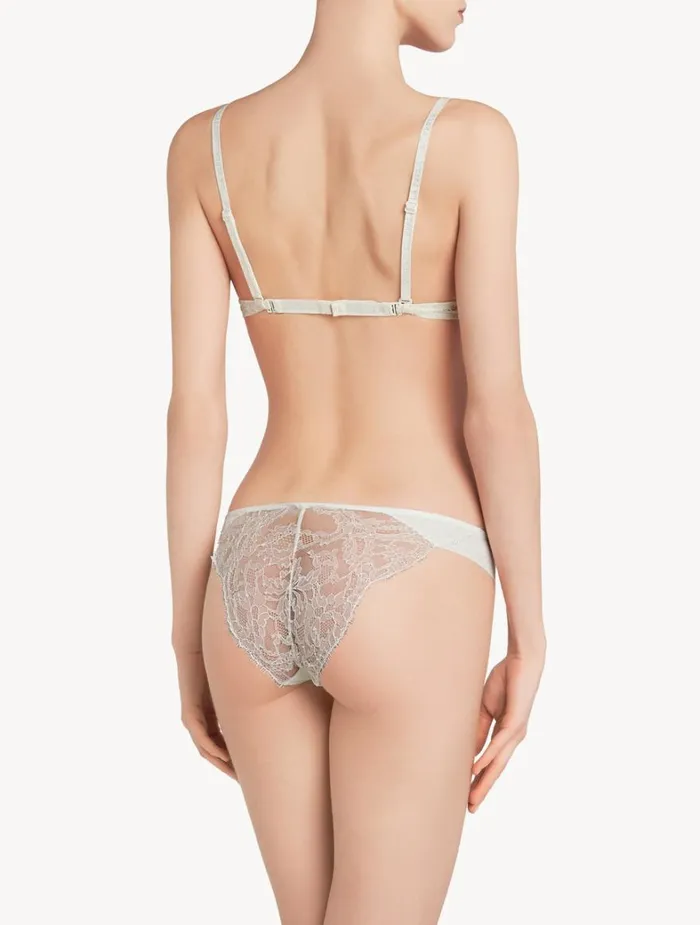 La Perla Luxury Chantilly Lace Brazilian Panties In White Women Brazilian