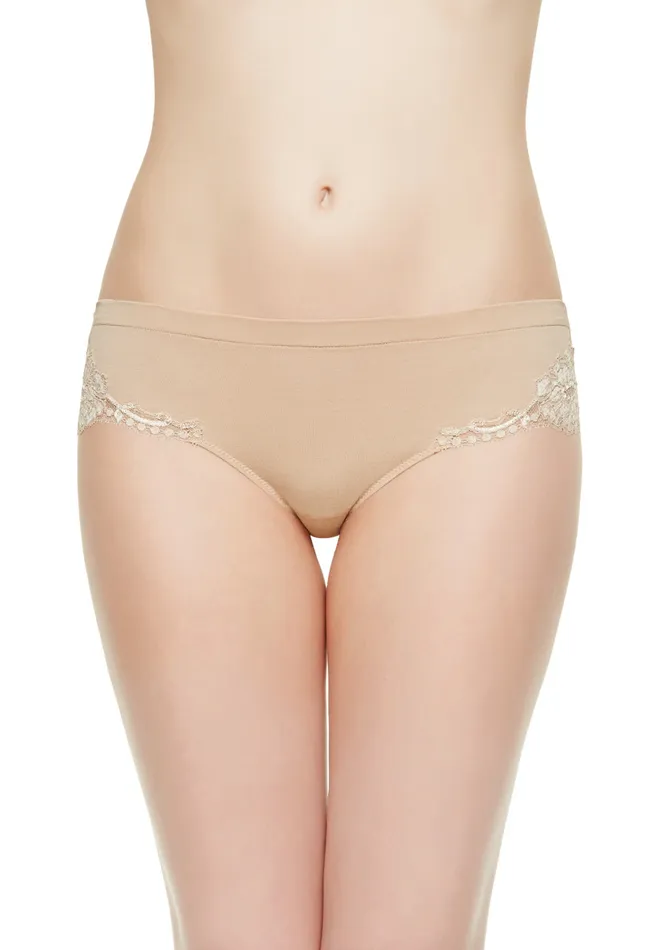 La Perla Luxury Cotton MidRise Panties In Nude Women Midrise