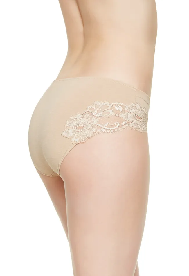 La Perla Luxury Cotton MidRise Panties In Nude Women Midrise