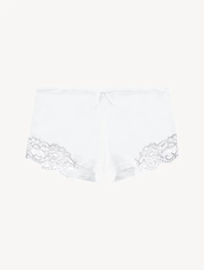 La Perla Luxury Cotton Sleep Shorts In White Women Pajamas
