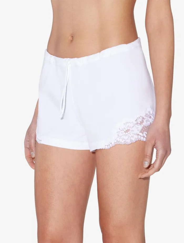 La Perla Luxury Cotton Sleep Shorts In White Women Pajamas
