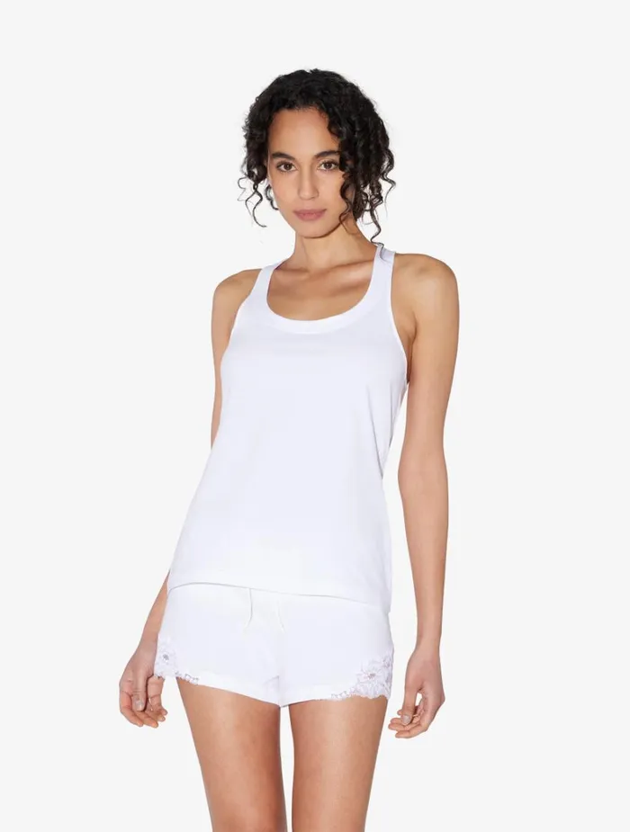 La Perla Luxury Cotton Sleep Shorts In White Women Pajamas