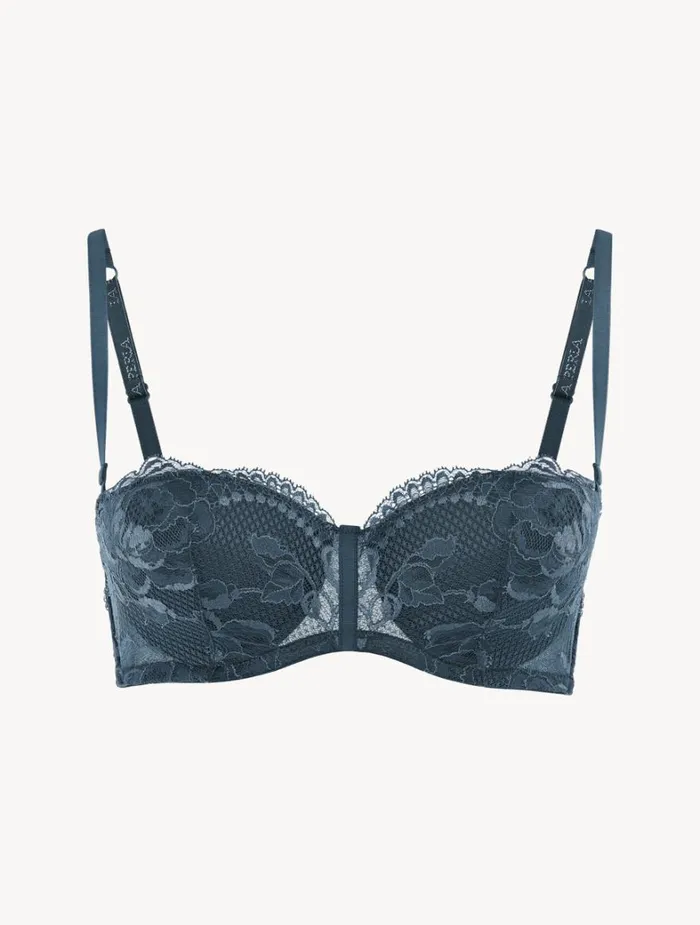 La Perla Luxury Lace Bandeau Bra In Dark Blue Women Bandeau