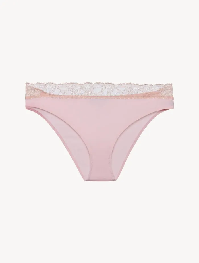 La Perla Luxury Lace MidRise Panties In Pink And Sand Women Midrise