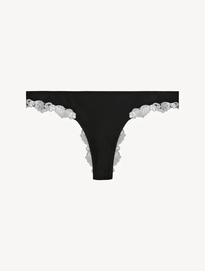 La Perla Luxury Silk Brazilian Panties With Ivory Frastaglio Women Brazilian