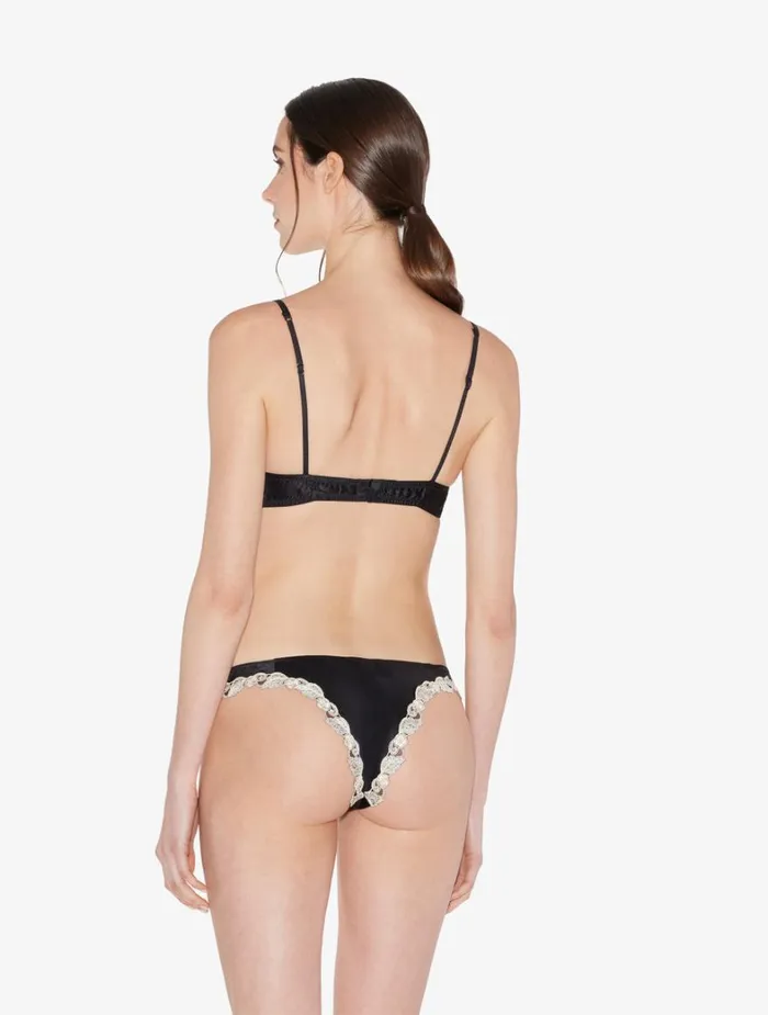 La Perla Luxury Silk Brazilian Panties With Ivory Frastaglio Women Brazilian