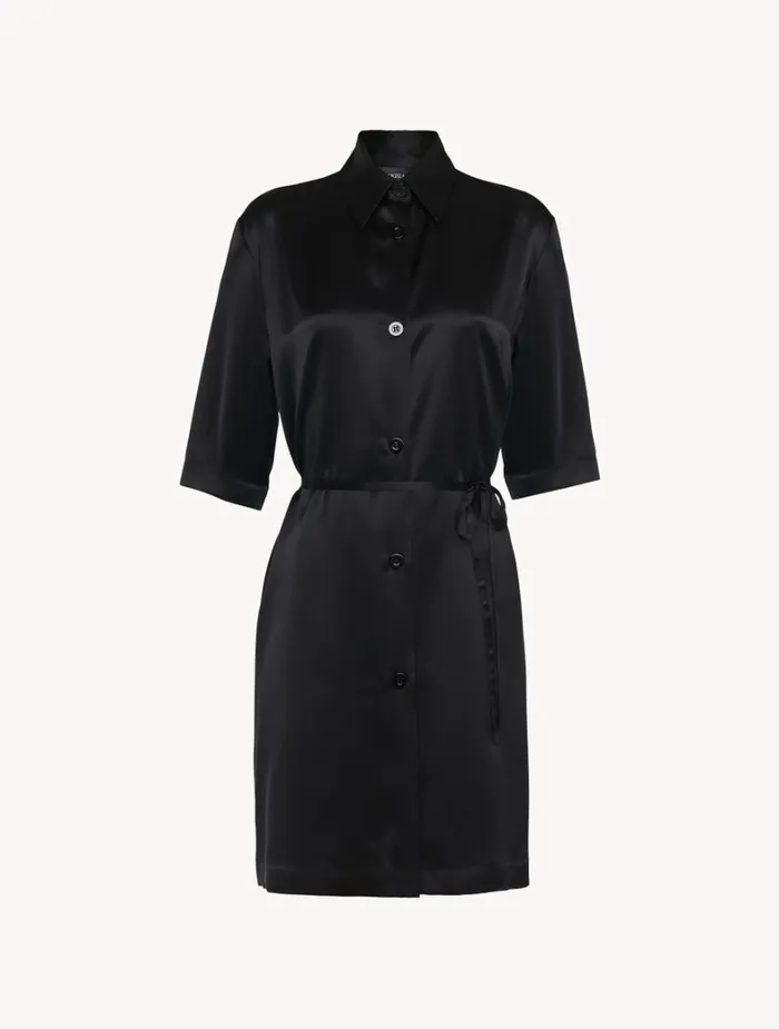 La Perla Luxury Silk Long Shirt In Black Women Silk Sleepwear