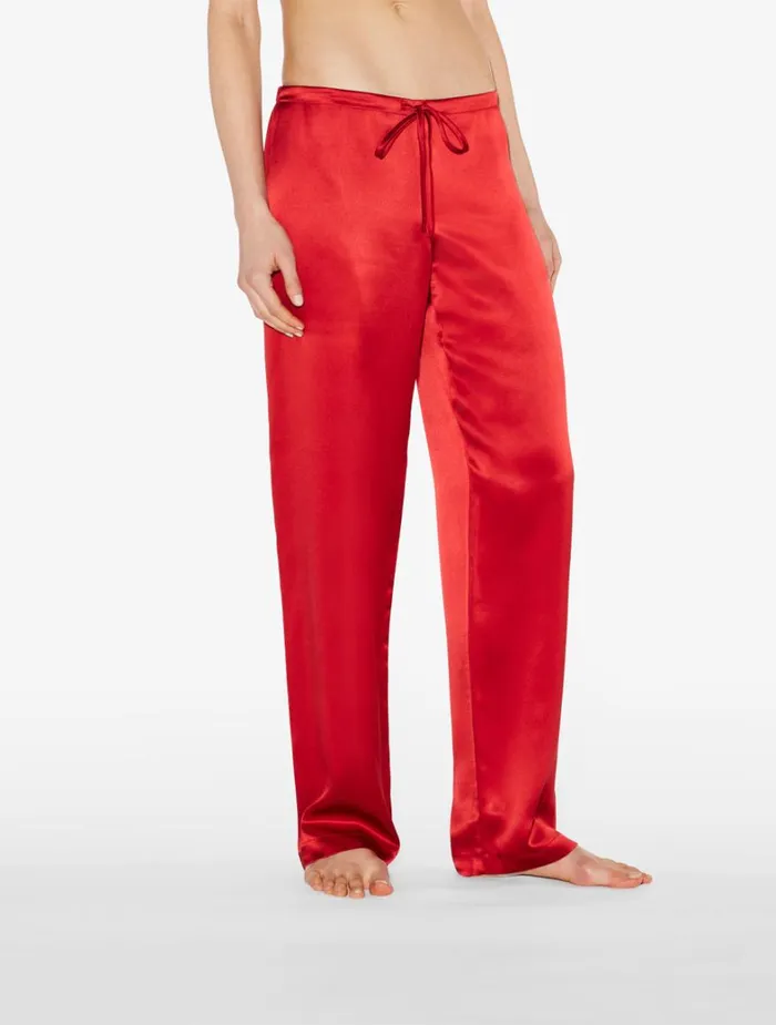 La Perla Luxury Silk Pajama Set In Garnet Red Women Pajamas
