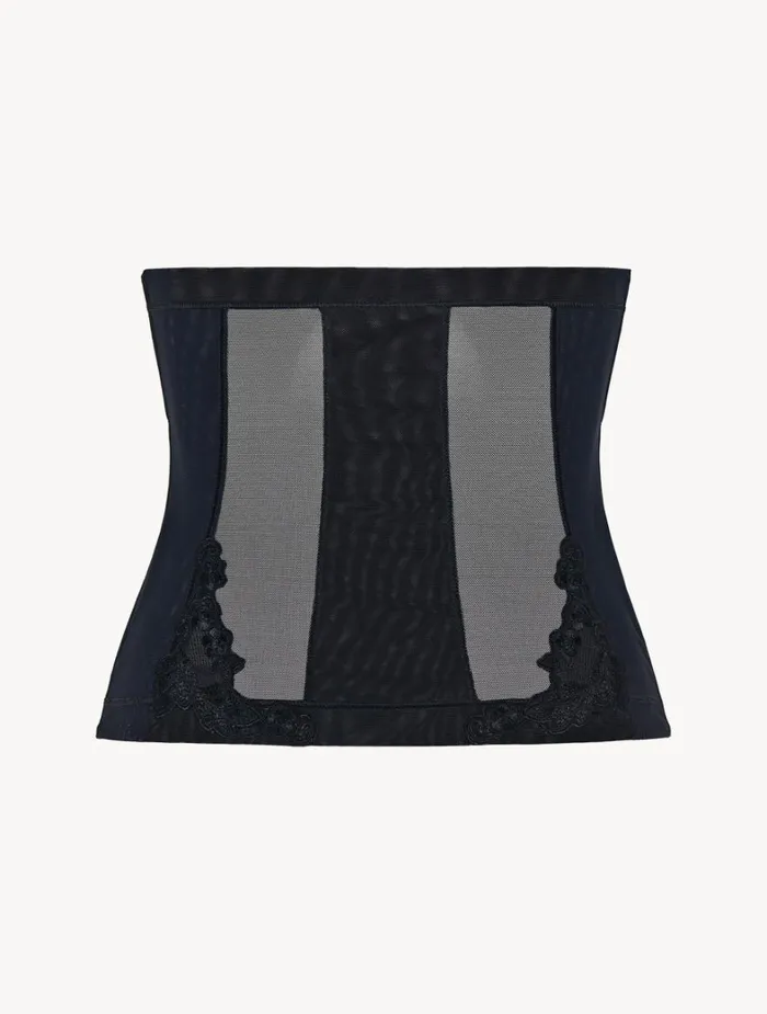 La Perla Luxury Stretch Tulle Corset In Black Women Bodysuits and Bustiers