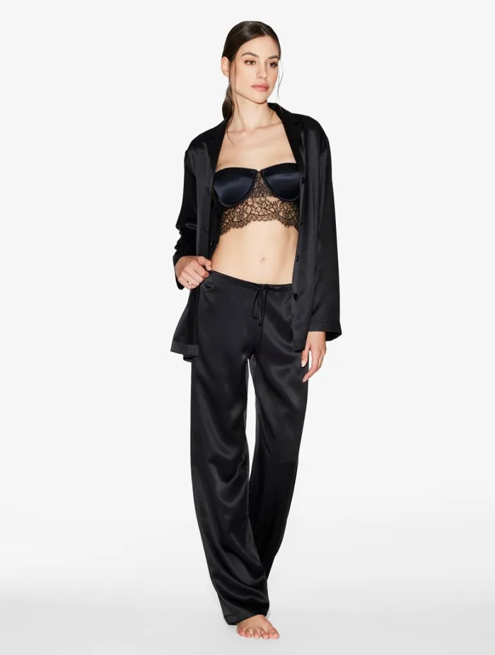 La Perla Padded Bralette In Black With Leavers Lace Women Bralette