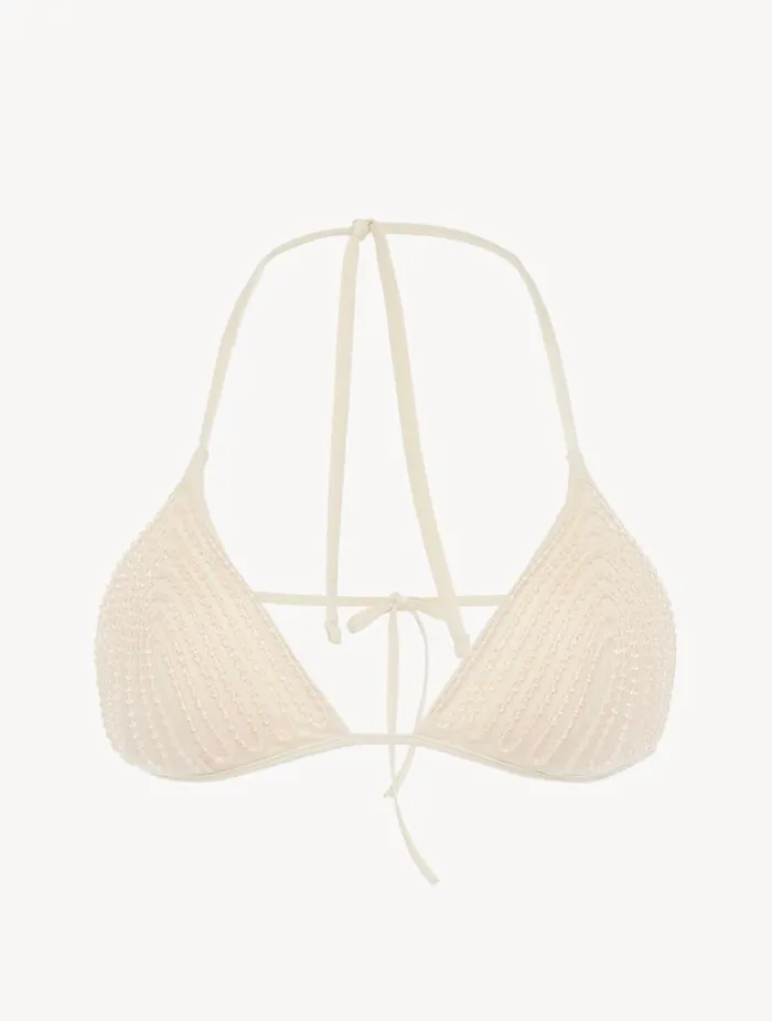 La Perla Triangle Bikini Top In Nude With Beading Women Bikinis