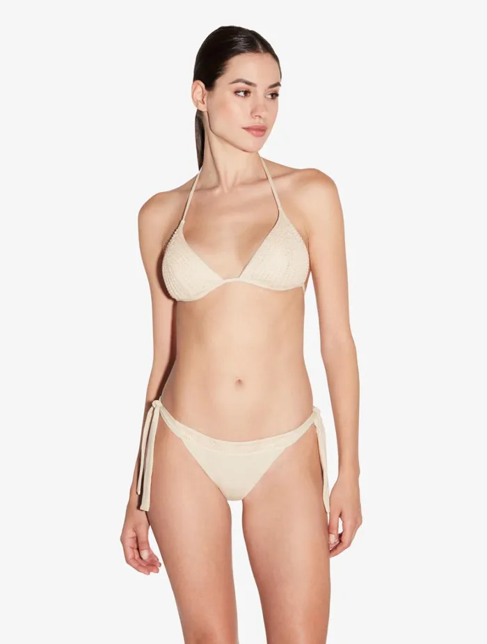 La Perla Triangle Bikini Top In Nude With Beading Women Bikinis