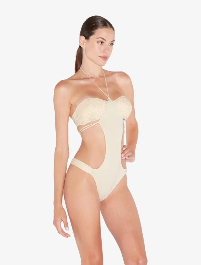 La Perla Trikini In Nude With Beading Women Bikinis