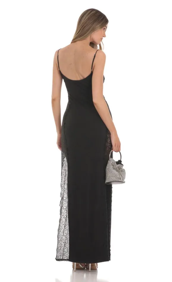 Lace Side Cutout Maxi Dress Black Women LUCY IN THE SKY Maxi Dresses Lace Side Cutout Maxi Dress Black Women LUCY IN THE SKY Maxi Dresses