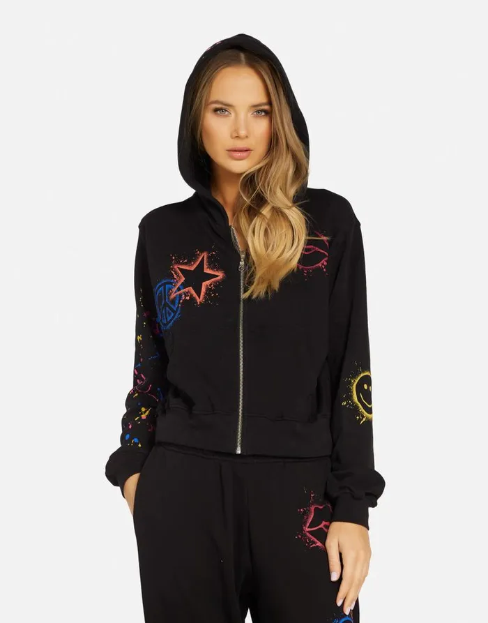 Lachelle Splatter Elements Black Women Lauren Moshi Hoodies