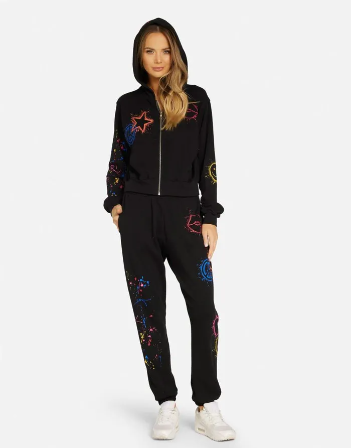 Lachelle Splatter Elements Black Women Lauren Moshi Hoodies