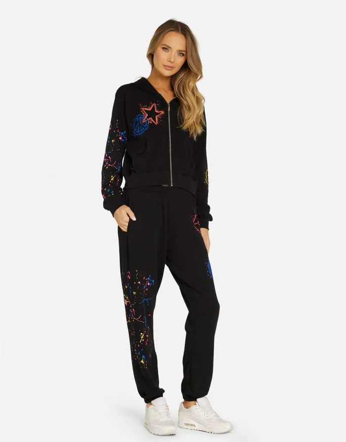 Lachelle Splatter Elements Black Women Lauren Moshi Hoodies