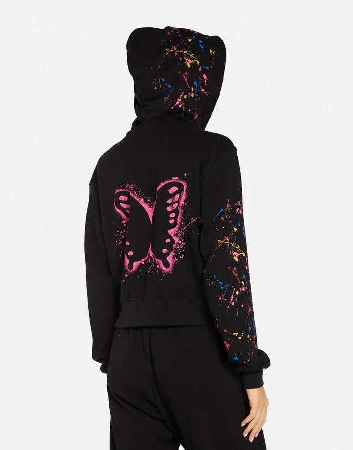 Lachelle Splatter Elements Black Women Lauren Moshi Hoodies