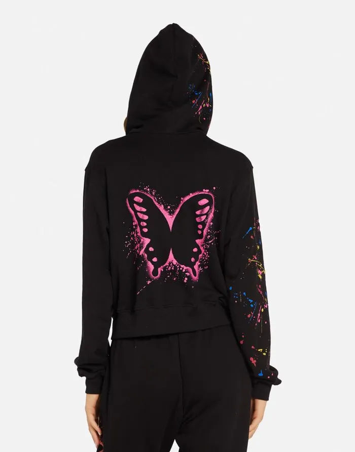 Lachelle Splatter Elements Black Women Lauren Moshi Hoodies