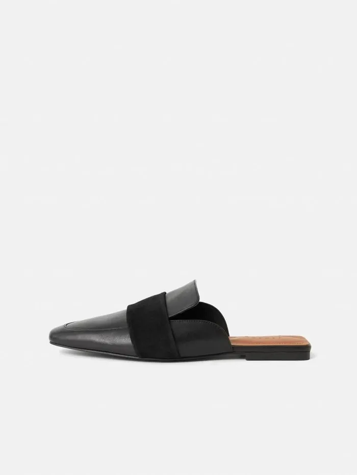 Leather Backless Loafer Black Women Jigsaw Wallets and Card Holders