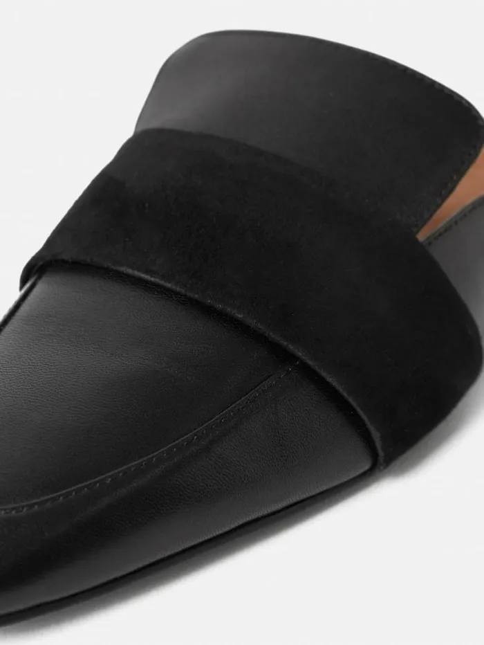 Leather Backless Loafer Black Women Jigsaw Wallets and Card Holders