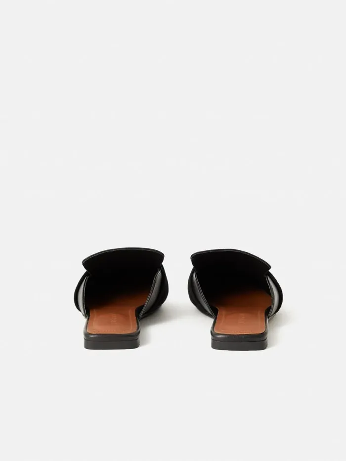 Leather Backless Loafer Black Women Jigsaw Wallets and Card Holders