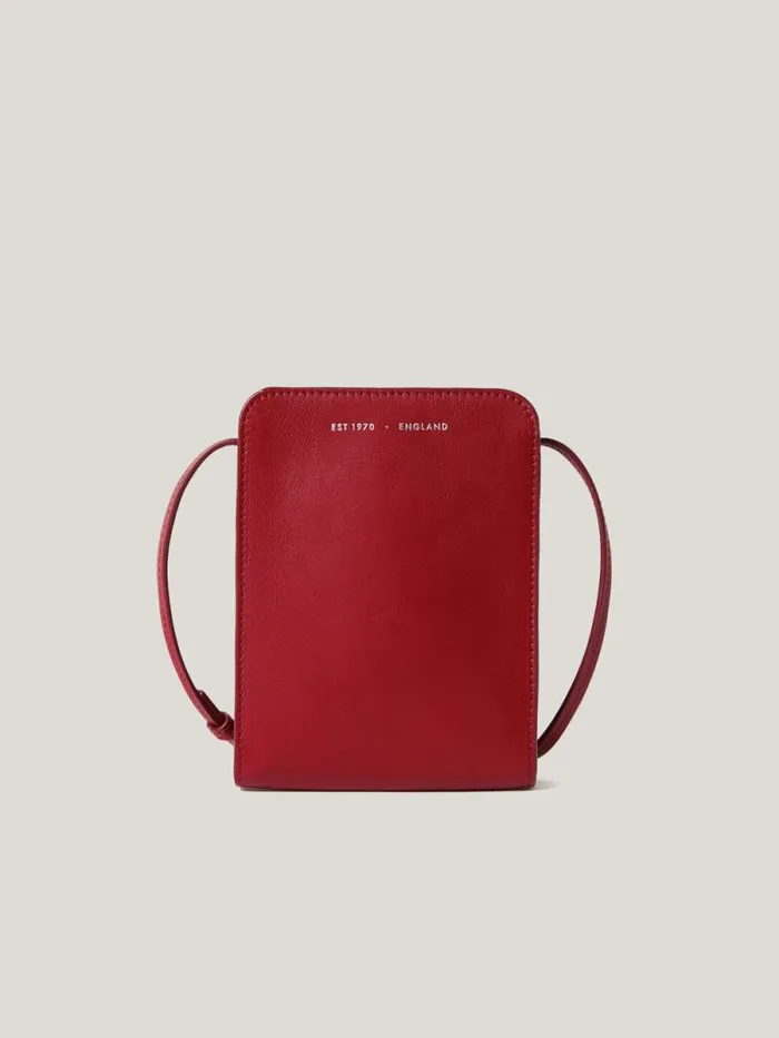 Leather Crossbody Phone Bag Red Women Jigsaw Wallets and Card Holders