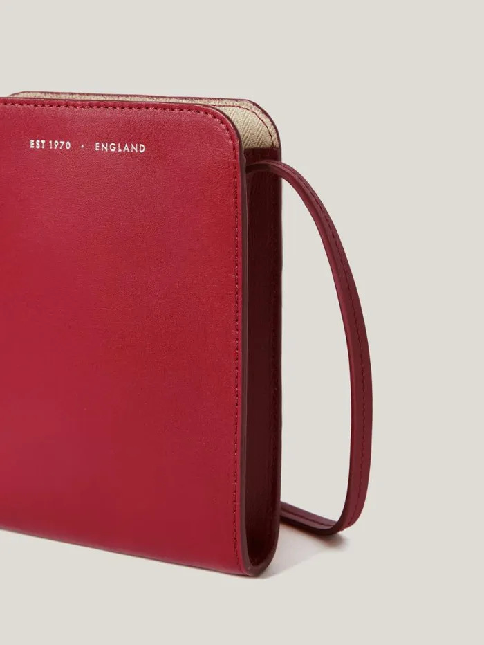 Leather Crossbody Phone Bag Red Women Jigsaw Wallets and Card Holders