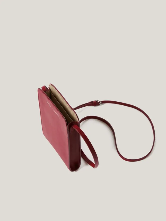 Leather Crossbody Phone Bag Red Women Jigsaw Wallets and Card Holders