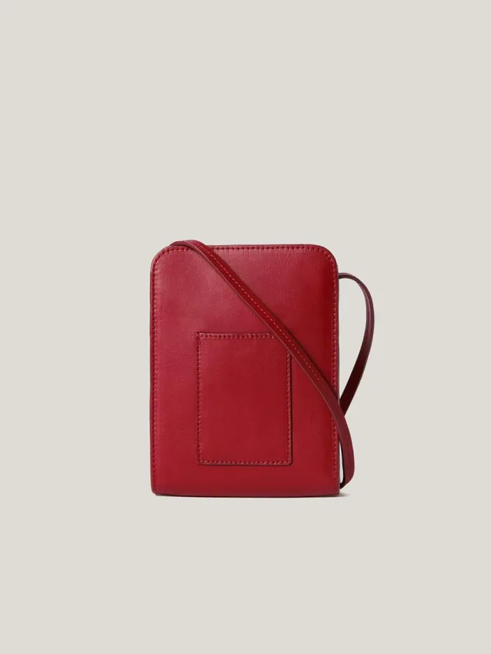 Leather Crossbody Phone Bag Red Women Jigsaw Wallets and Card Holders