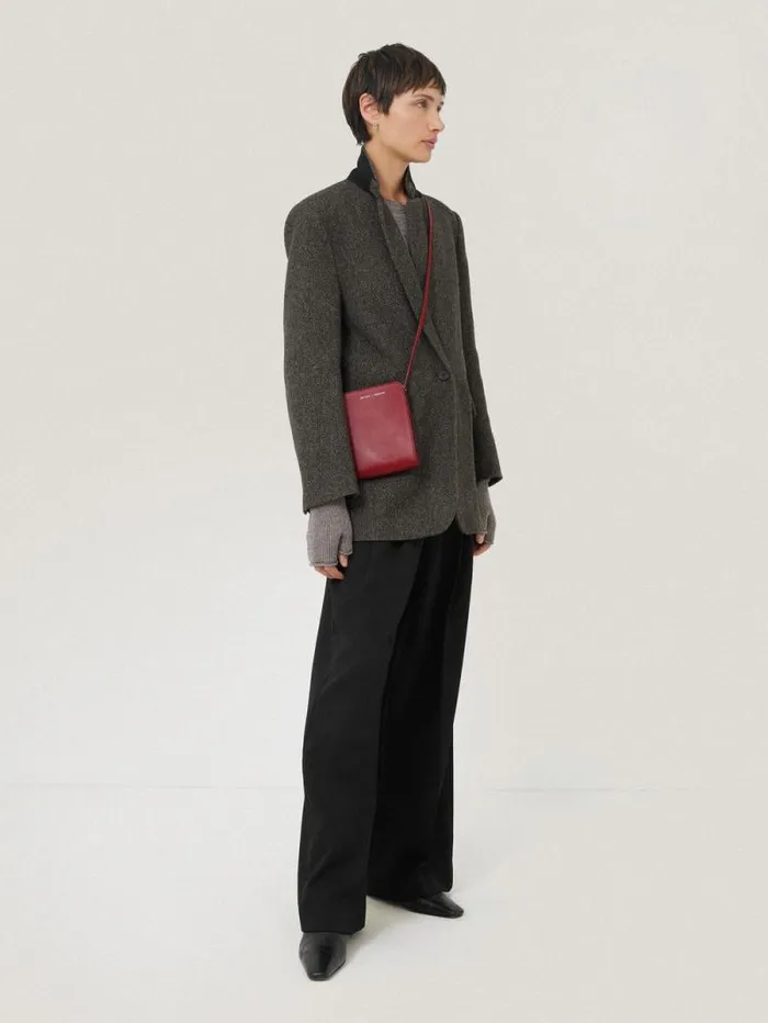 Leather Crossbody Phone Bag Red Women Jigsaw Wallets and Card Holders