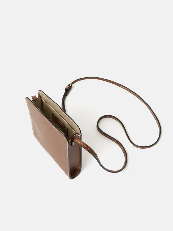 Leather Crossbody Phone Bag Tan Women Jigsaw Bags