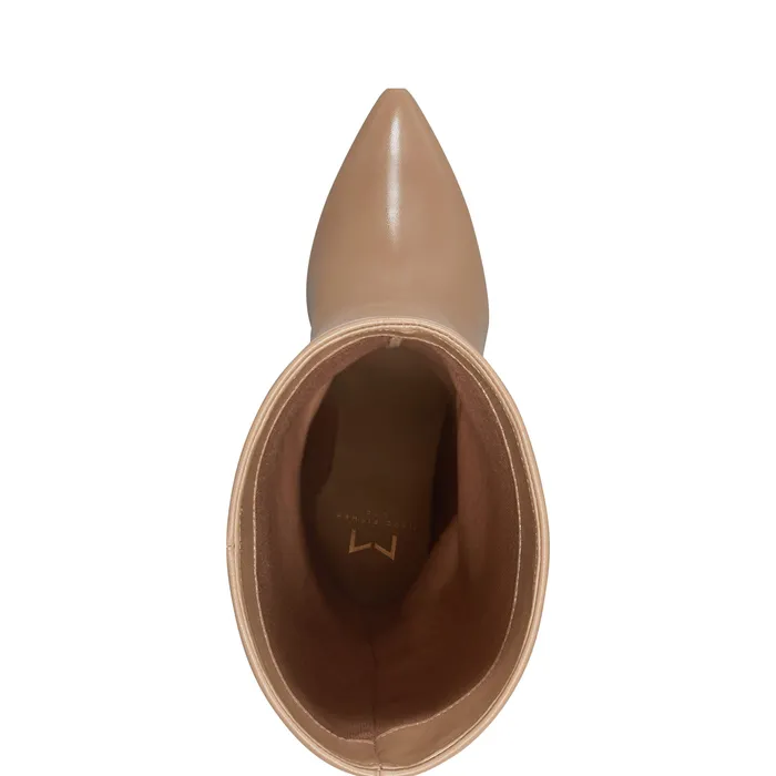 Leina Block Heel Pointy Toe Dress Boot Tan Women Dress Boots Marc Fisher