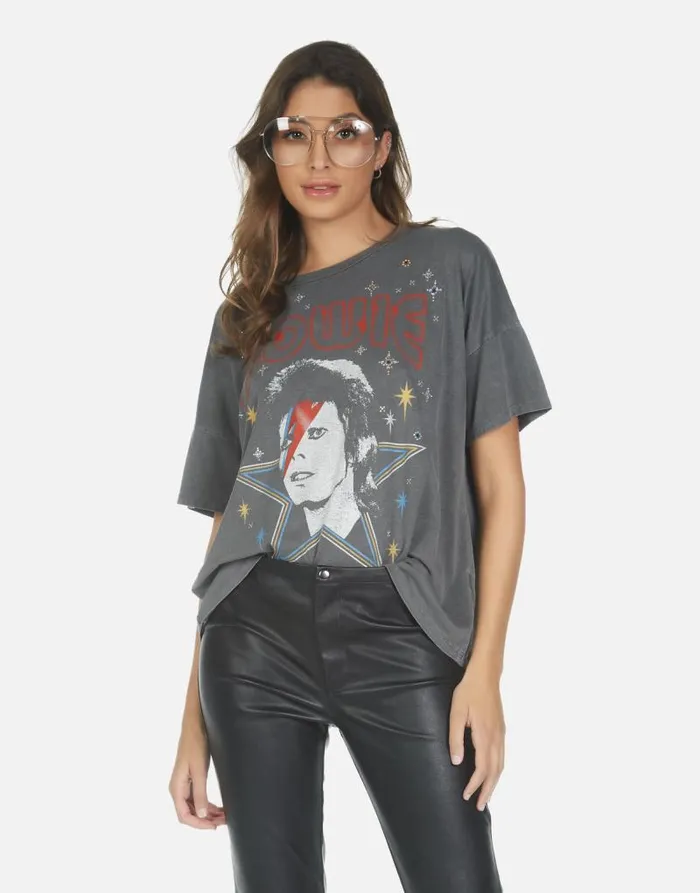 Liberty Bowie 1973 Tour Pigment Black Women Lauren Moshi Short Sleeve