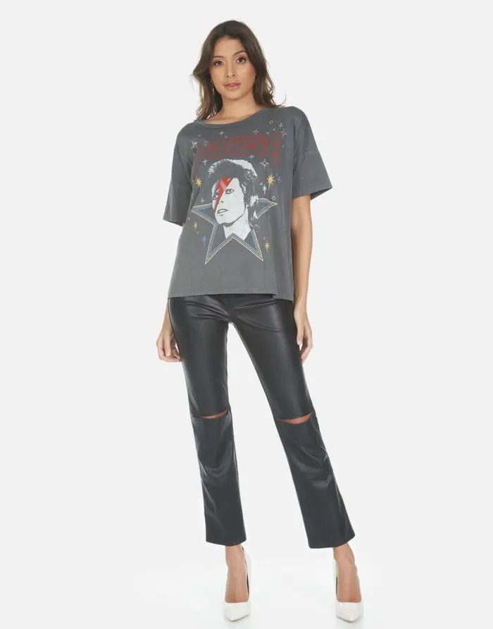 Liberty Bowie 1973 Tour Pigment Black Women Lauren Moshi Short Sleeve