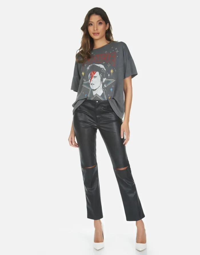 Liberty Bowie 1973 Tour Pigment Black Women Lauren Moshi Short Sleeve